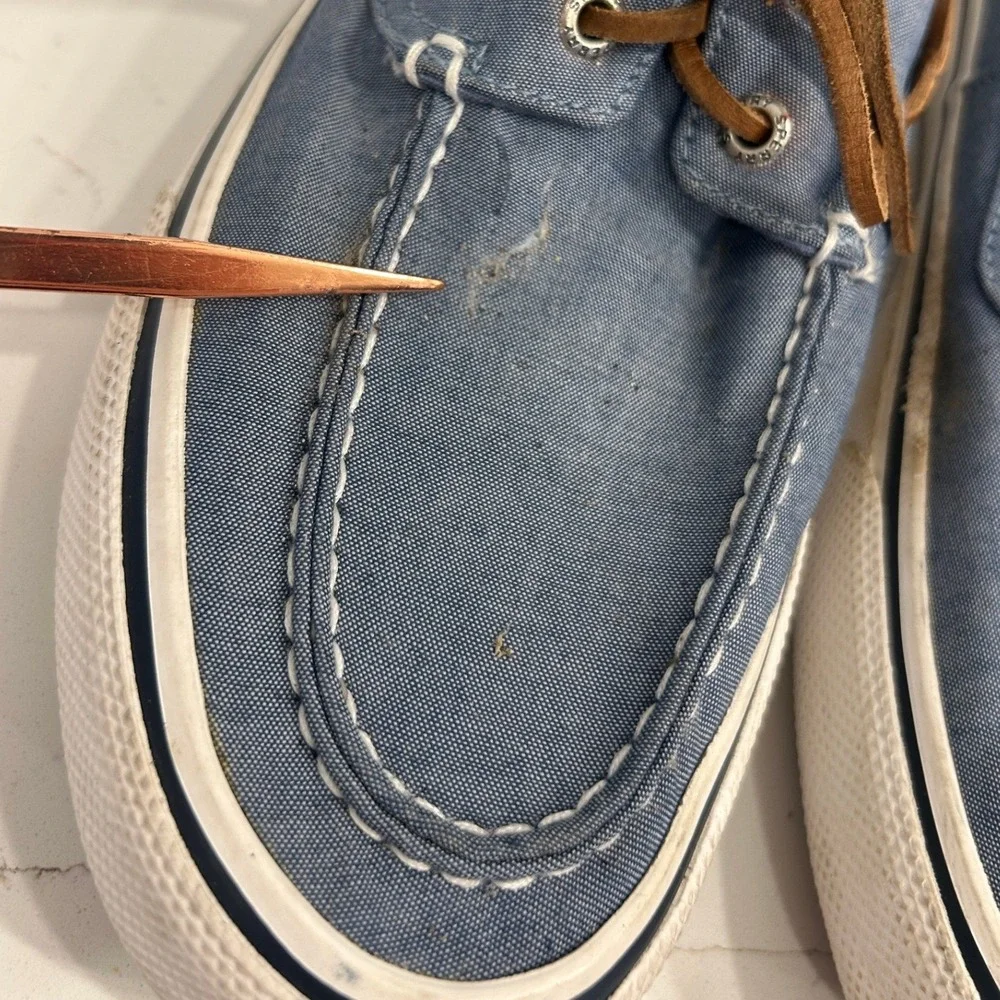 Sperry Top-Sider Bahama II Boat Shoes Sneakers Mens 9 Chambray Blue Canvas